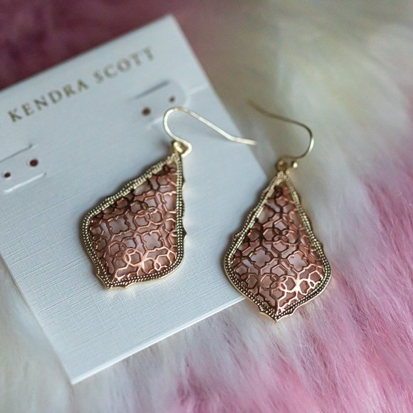 Kendra Scott Gold ADDIE Rose Gold Earrings - Picture 2 of 3